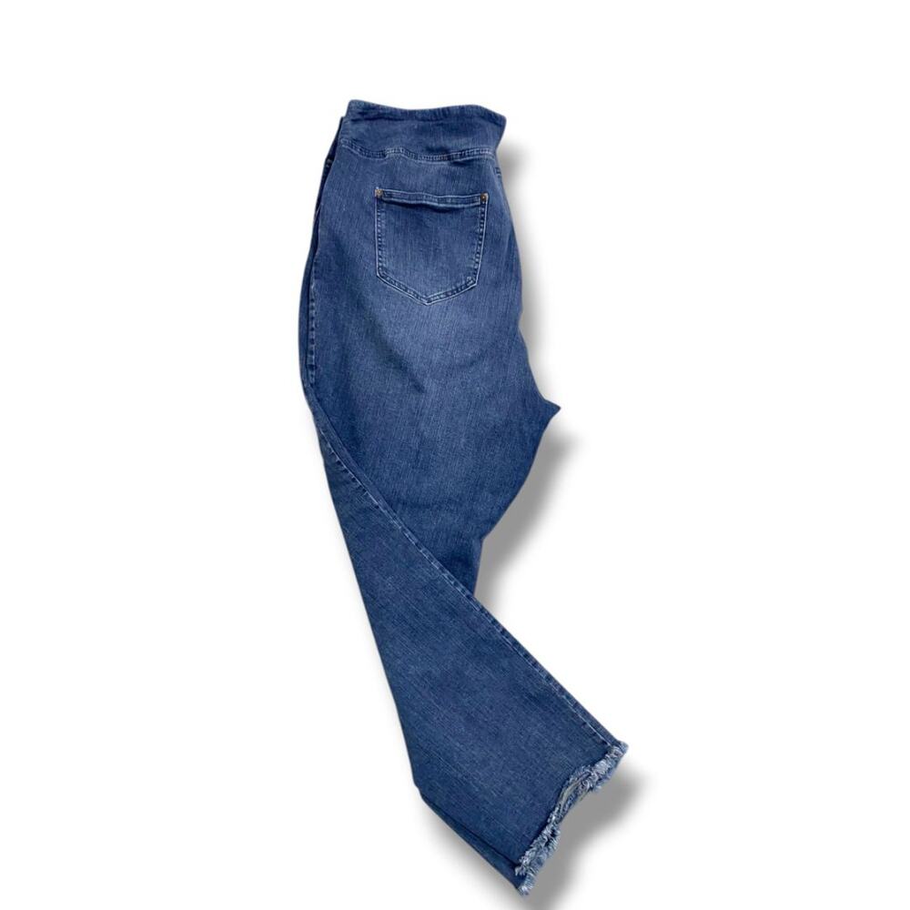 Size 20W Belle Kim Gravel Plus Size Jeggings Pull On Jeans Raw Hem